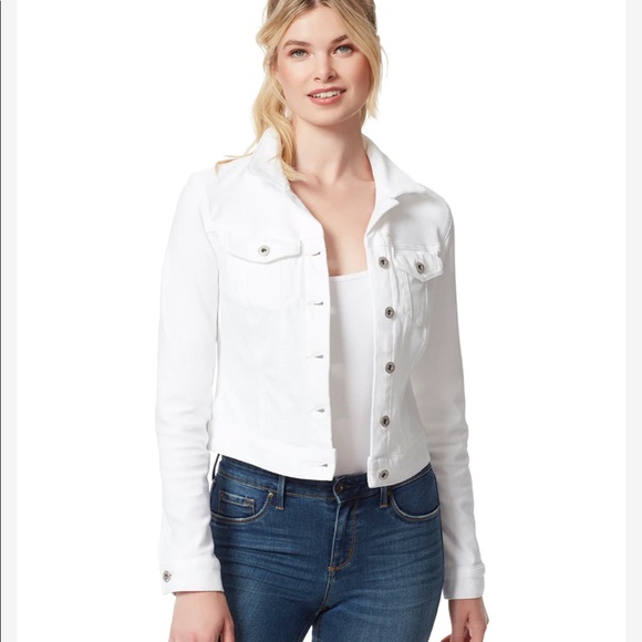 Jessica Simpson white denim jacket
